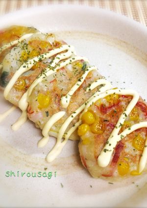 簡単！大葉とコーンdeカニカマ彩りバーグ-レシピのメイン写真