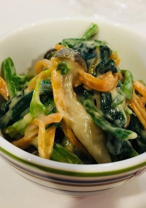 簡単！ほうれん草のとろ〜りごま豆腐和え-レシピのメイン写真