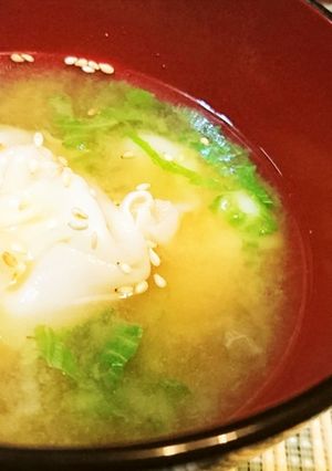 遊び心★変わり種【チーズ餃子の味噌汁】♪-レシピのメイン写真