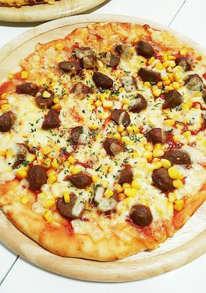 包丁いらず！ミートボールとコーンのピザ♪-レシピのメイン写真