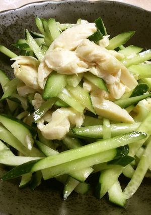 茹で鶏とキュウリのごま油和え-レシピのメイン写真