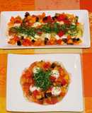 モッツアレラと彩野菜、トマトジュレ添え