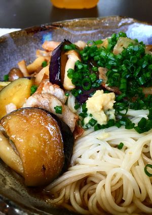 茄子豚ダレ素麺-レシピのメイン写真