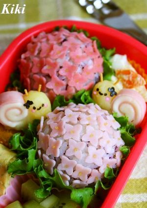 キャラ弁*紫陽花おにぎり-レシピのメイン写真
