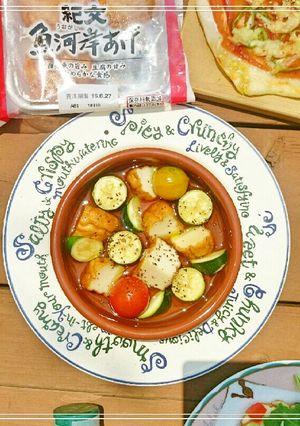 煮るだけ。魚河岸とズッキーニのアヒージョ-レシピのメイン写真