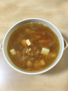鶏ひき肉と豆腐のスープ-レシピのメイン写真