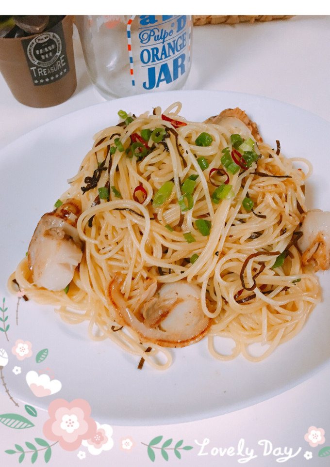 帆立と塩昆布de和風パスタ-レシピのメイン写真