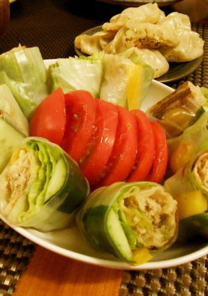 餃子で野菜たっぷり生春巻き-レシピのメイン写真