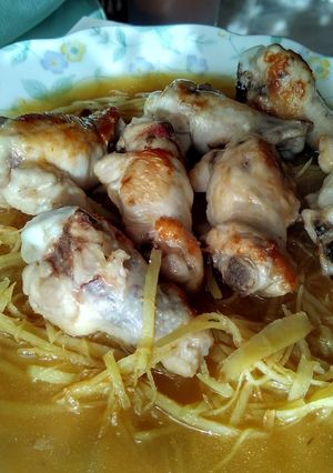 鶏チューリップで客家料理（黄酒鶏）-レシピのメイン写真