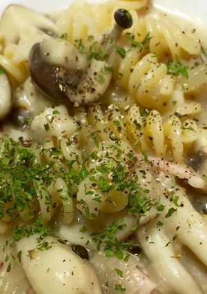 キノコのクリームパスタ-レシピのメイン写真