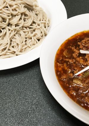 さっぱり！中華鍋で作る麻婆つけ蕎麦-レシピのメイン写真