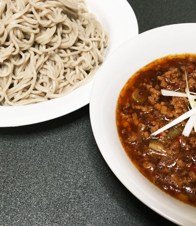 さっぱり！中華鍋で作る麻婆つけ蕎麦-レシピのメイン写真