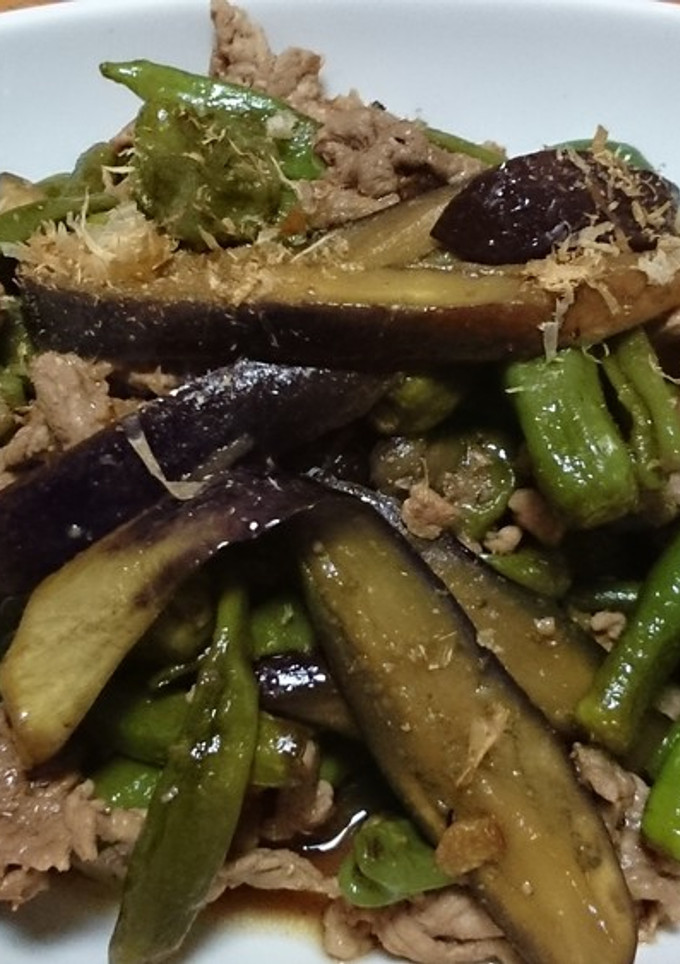 しし唐となすと豚肉のさっぱり炒め♪-レシピのメイン写真