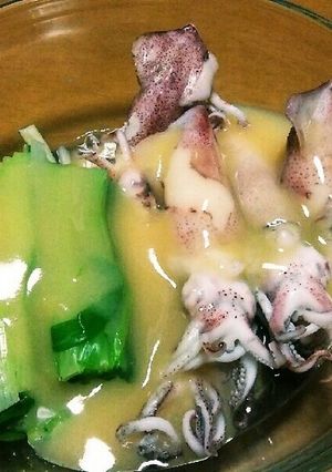 ヒイカとネギの酢味噌がけ-レシピのメイン写真
