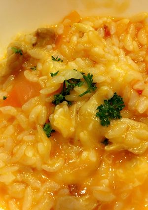 鶏肉のトマト煮で♪トマトチーズリゾット風-レシピのメイン写真