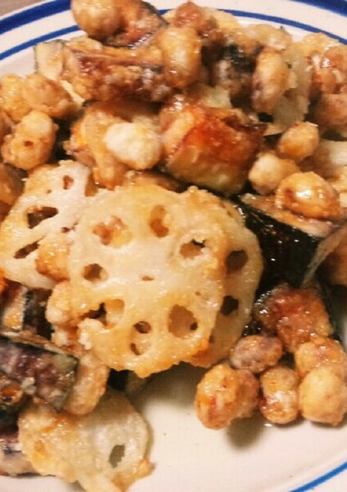 ウマい！根菜と大豆の甘辛揚げ煮-レシピのメイン写真