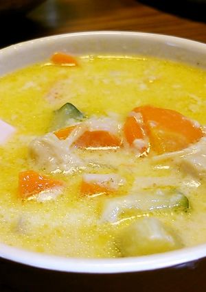 豆乳スープに野菜投入！-レシピのメイン写真