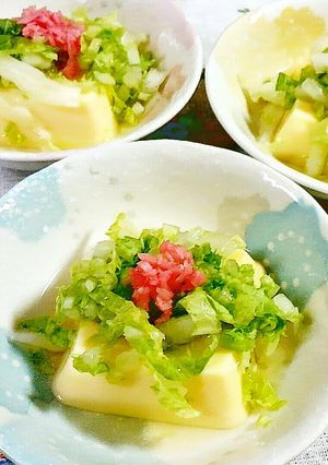 たまご豆腐に、白菜&紅生姜♪-レシピのメイン写真