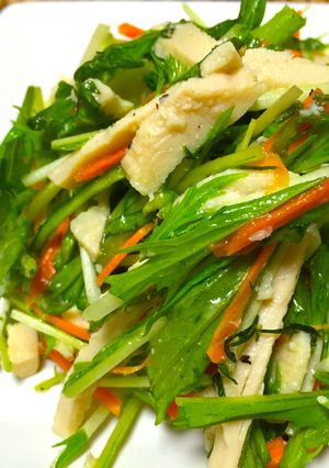 【コンビニお惣菜で】水菜とチキンのマリネ-レシピのメイン写真