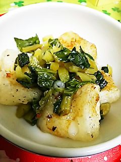 刻み野沢菜漬けの揚げ餅-レシピのメイン写真