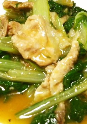 豚肉とビタミン菜のオイスターソース炒め-レシピのメイン写真