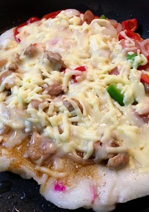 フライパンで☆こんがり餅ピザ-レシピのメイン写真