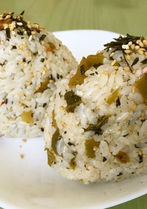 ☆からし高菜 さるかに合戦 おにぎり-レシピのメイン写真