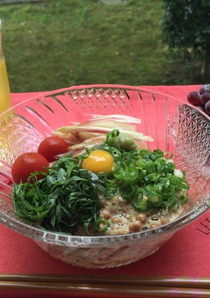 ウンメェ〜納豆冷やしうどん！-レシピのメイン写真