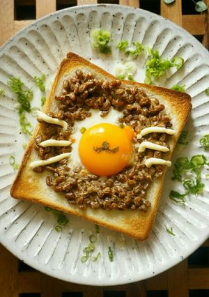mライオンくんの納豆トースト-レシピのメイン写真