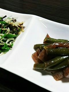 こんにゃくといんげんの甘辛煮-レシピのメイン写真