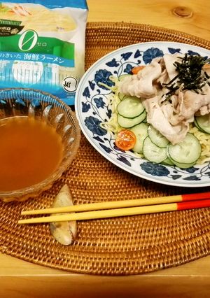 サッポロ一番で♪豚しゃぶ冷しつけ麺-レシピのメイン写真