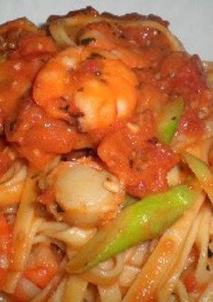 シーフードトマトクリームパスタ-レシピのメイン写真