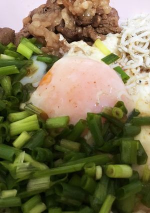 激ウマ簡単！温玉とろろ牛ぶっかけうどん！-レシピのメイン写真