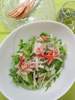 水菜と酢玉ねぎとカニカマのサラダ-レシピのメイン写真