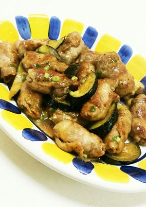 ガッツリ☆厚揚げの肉巻きとナスの生姜焼き-レシピのメイン写真