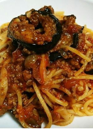 ナスとひき肉のコクトマトソースパスタ♡-レシピのメイン写真