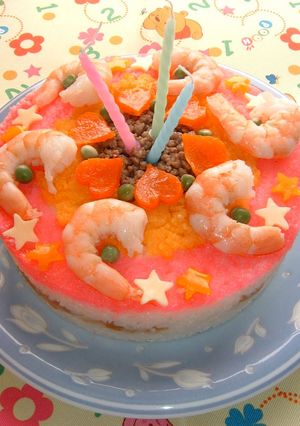 ポッカレモンで♪デコレーションケーキ寿司-レシピのメイン写真