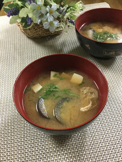 大葉入り♡なすとお豆腐のお味噌汁-レシピのメイン写真