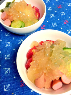寒天で♪ひんやりヘルシーコンソメジュレ♪-レシピのメイン写真