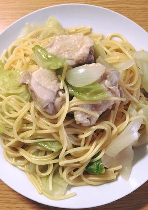 キャベツとチキンのめんつゆパスタ-レシピのメイン写真