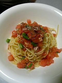 トマトといんげんの冷製パスタ-レシピのメイン写真