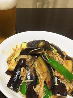 茄子と胡瓜とエノキのピリ辛オイスター炒め-レシピのメイン写真