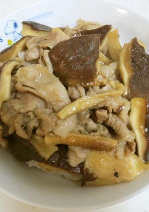 八色しいたけと豚肉の丼-レシピのメイン写真