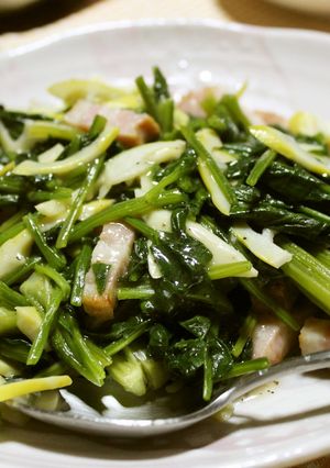 破竹と青菜とベーコンのうま塩炒め-レシピのメイン写真