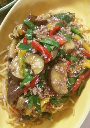 蒸し麺の中華風ひき肉餡焼きそば♥ランチ♬-レシピのメイン写真