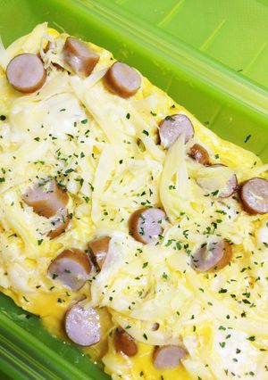 ルクエで時短2…ウインナーと野菜オムレツ-レシピのメイン写真