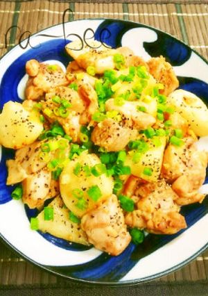 旨い♡長芋と鶏肉のにんにく醤油ダシダ炒め-レシピのメイン写真