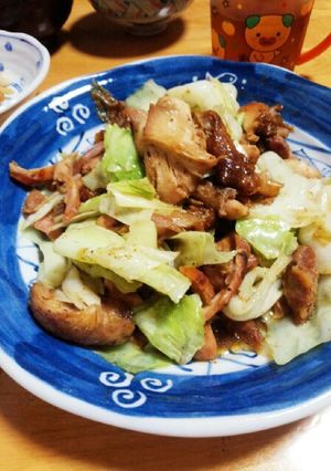 *讃岐名物:骨付鳥でキャベツ炒め*-レシピのメイン写真