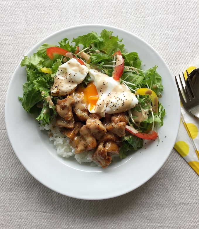 豚ロースのカフェ風サラダ丼。-レシピのメイン写真
