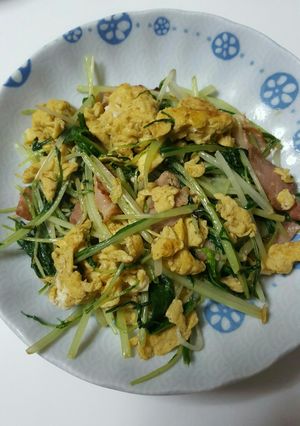 水菜とベーコンの炒め物-レシピのメイン写真